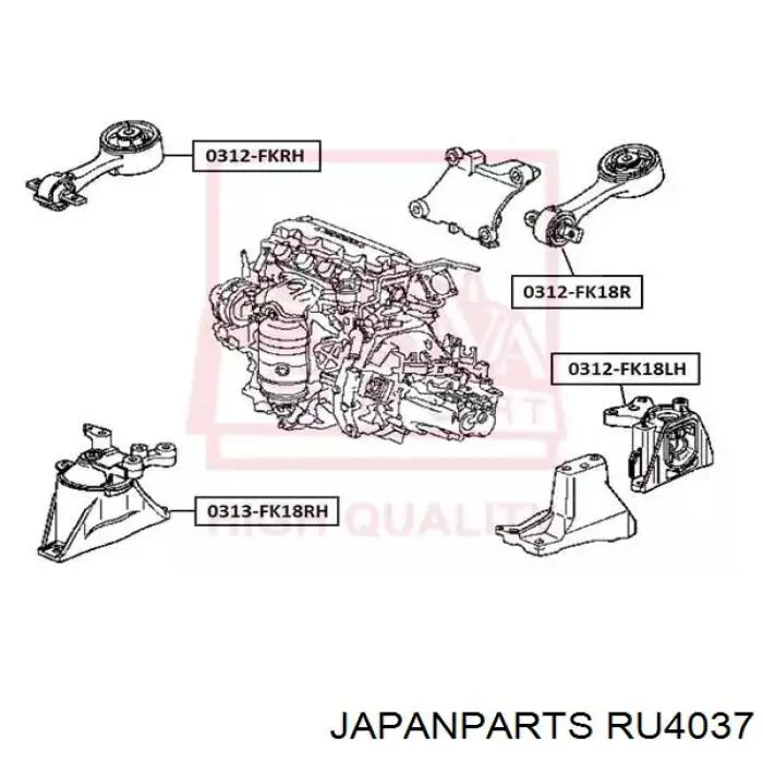 Левая подушка двигателя RU4037 Japan Parts