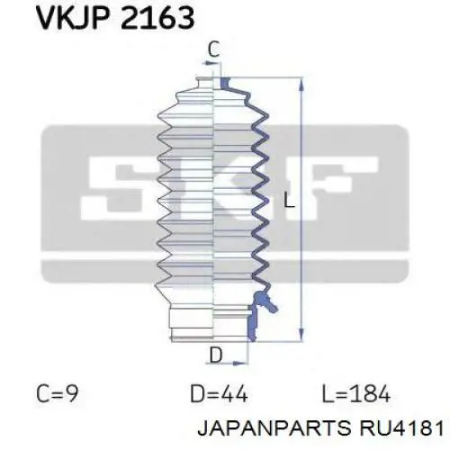 Пыльник тяги Japan Parts RU4181 цена, от 6.33 USD