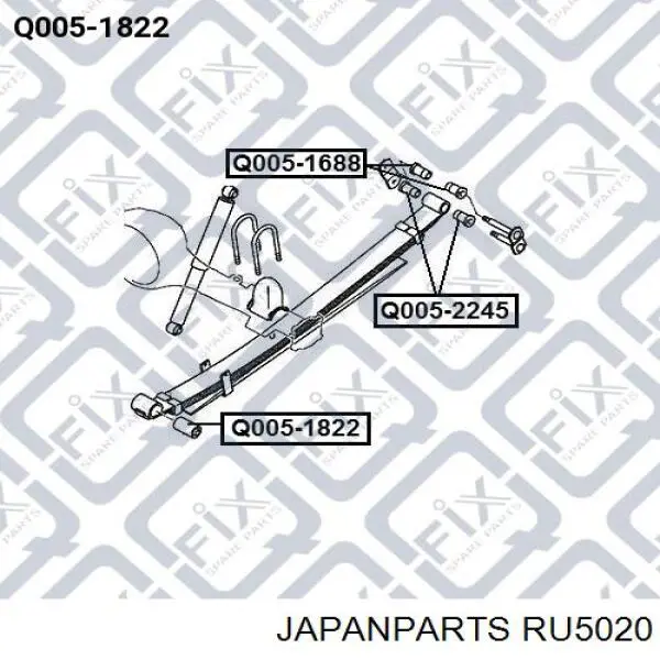 Передний сайлентблок задней рессоры Japan Parts RU5020