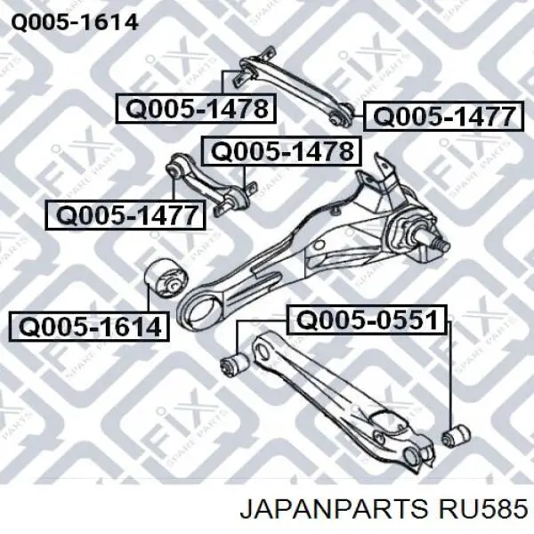 Сайлентблок заднего продольного рычага, передний Japan Parts RU585 цена, от 8.71 USD