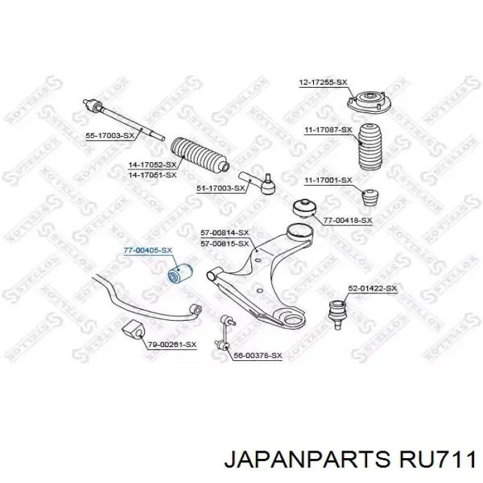 RU711 Japan Parts сайлентблок переднего нижнего рычага