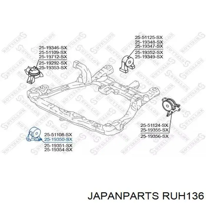 Купить RUH136 Japan Parts Гидроопора двигателя задняя