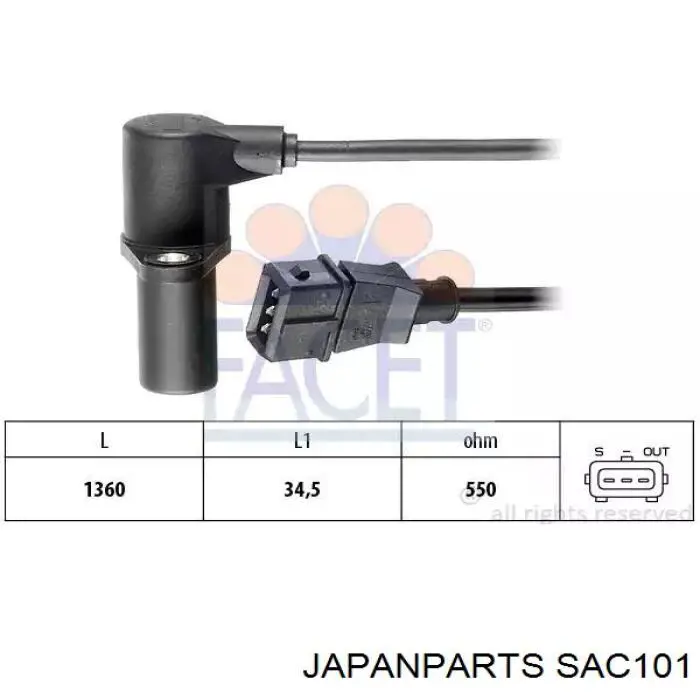 Датчик коленвала SAC101 Japan Parts