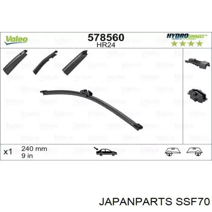 Щетка-дворник лобового стекла водительская SSF70 Japan Parts