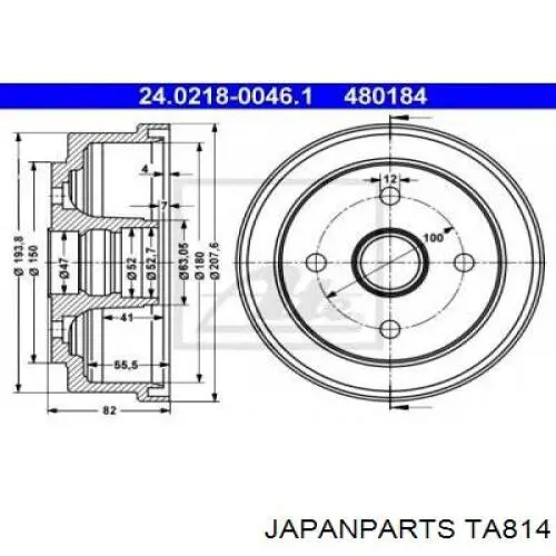 Тормозной барабан TA814 Japan Parts