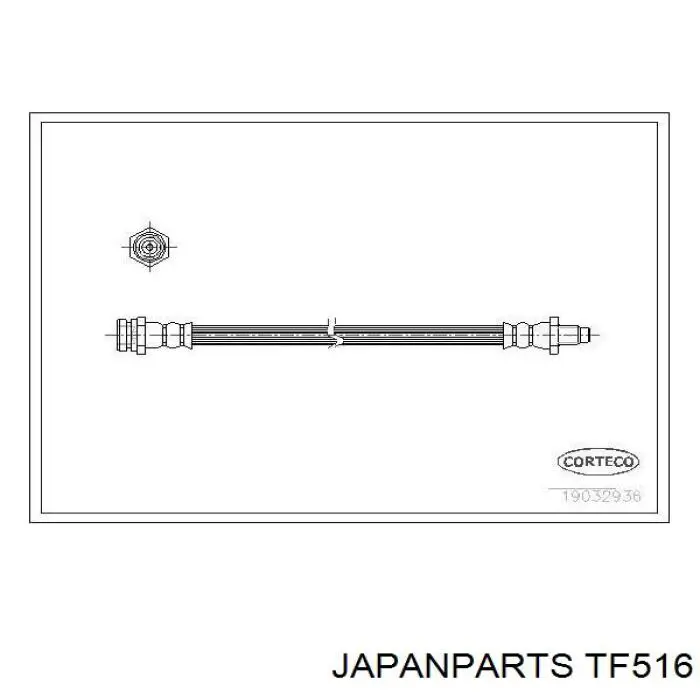 TF516 Japan Parts шланг тормозной передний