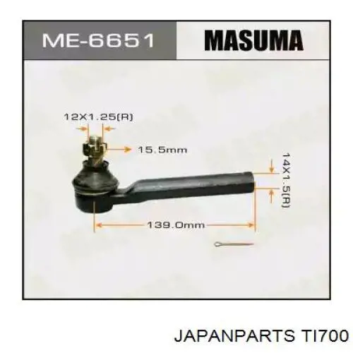 TI700 Japan Parts Наружный наконечник рулевой тяги