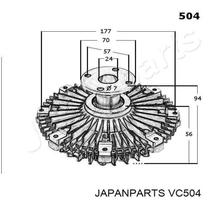 Вискомуфта, вязкостная муфта вентилятора охолодження VC504 Japan Parts