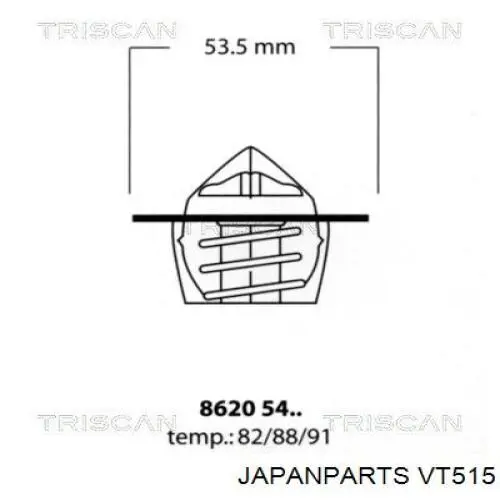 Купить VT515 Japan Parts Автомобильный термостат
