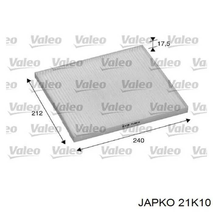 Фильтр салона 21K10 Japko