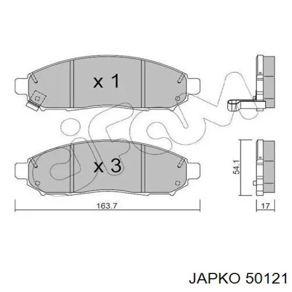 Передние тормозные колодки 50121 Japko