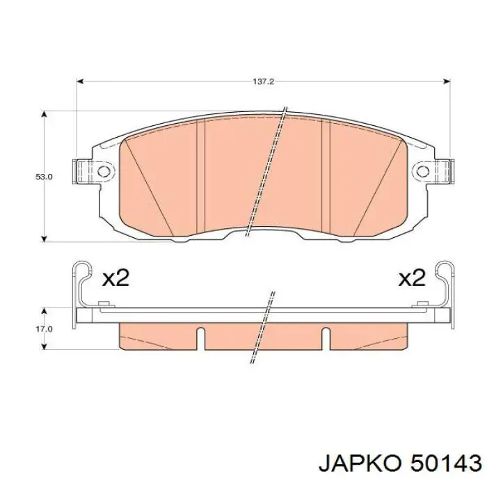 50143 Japko передние тормозные колодки