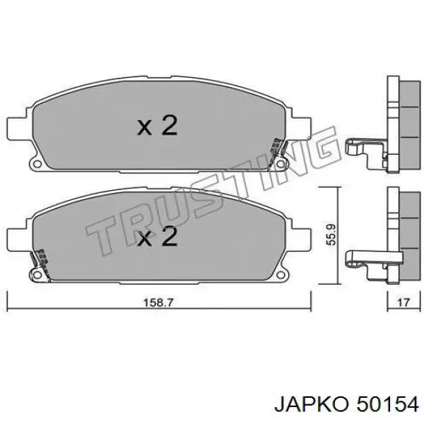 Колодки Japko 50154 цена, от 19.30 USD