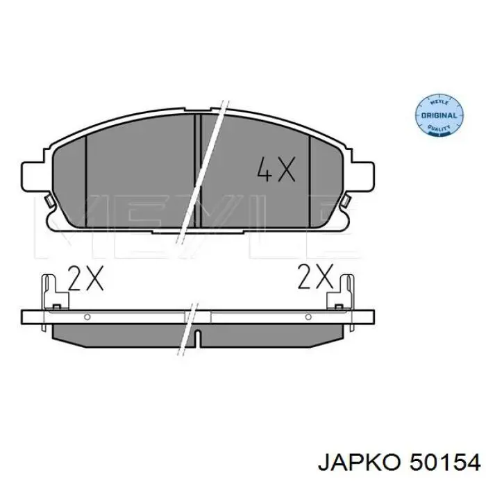 Колодки гальмівні передні, дискові 50154 Japko