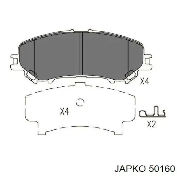 Передние тормозные колодки 50160 Japko