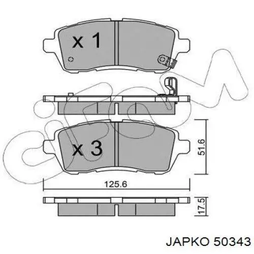 Колодки Japko 50343 цена, от 18.04 USD
