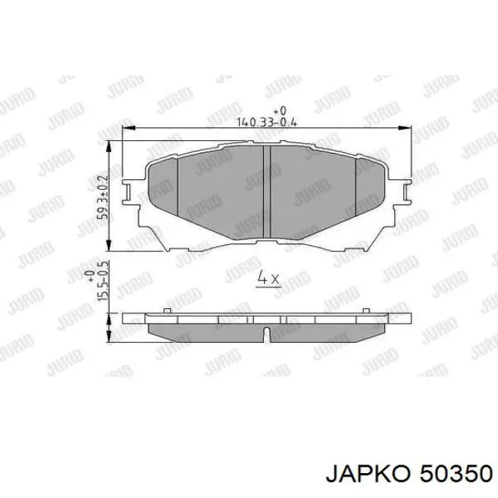 Купить 50350 Japko Колодки тормозные