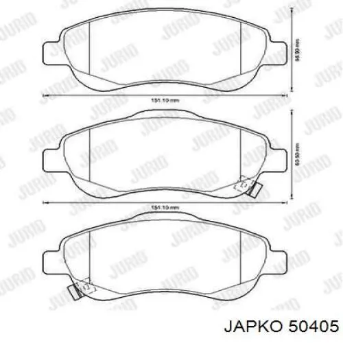 Передние тормозные колодки 50405 Japko