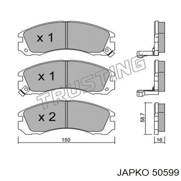50599 Japko передние тормозные колодки