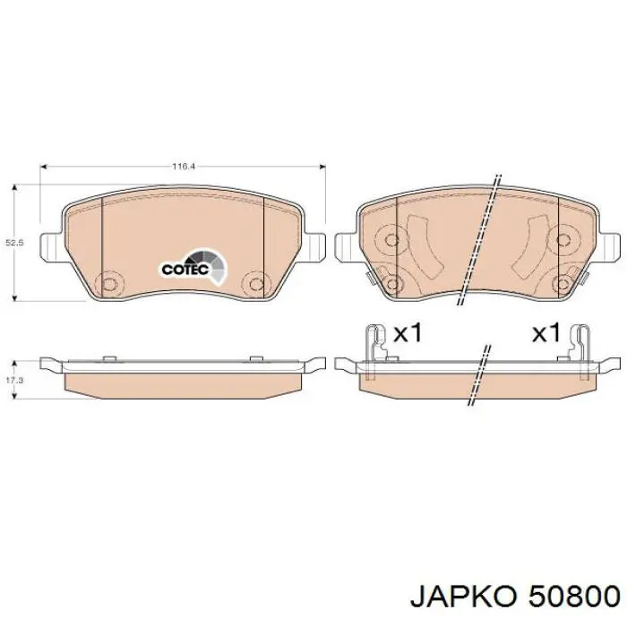 Колодки Japko 50800 цена, от 17.89 USD