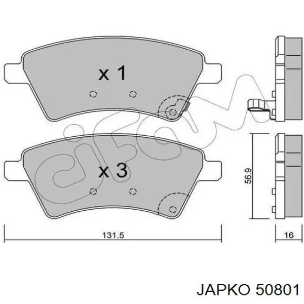 Колодки Japko 50801 цена, от 22.08 USD