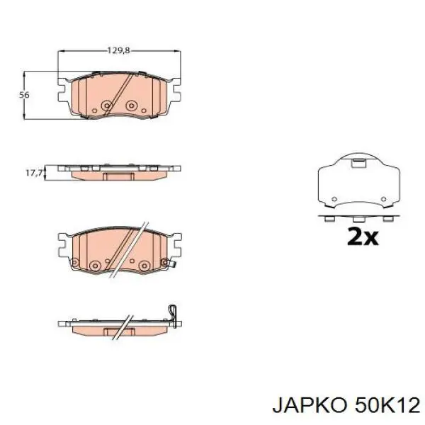 50K12 Japko колодки тормозные передние дисковые