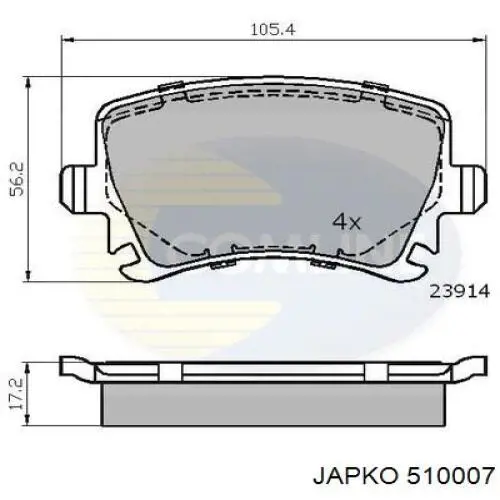 Колодки дисковые  Japko 510007 цена, от 23.57 USD