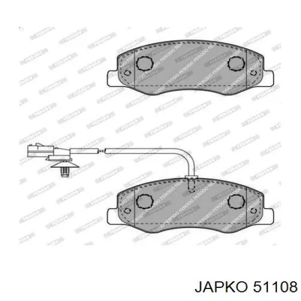 Задние тормозные колодки 51108 Japko