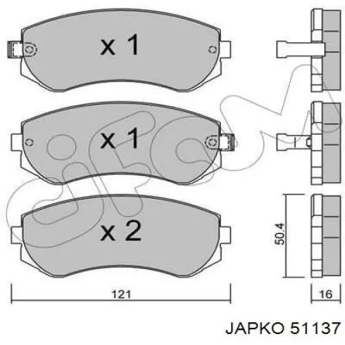 51137 Japko колодки тормозные передние дисковые