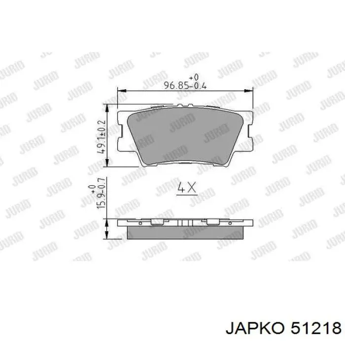 Задние тормозные колодки 51218 Japko