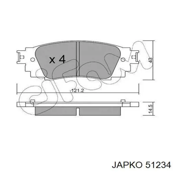 51234 Japko Колодки тормозные дисковые комплект