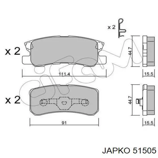 Колодки дисковые  Japko 51505 цена, от 16.66 USD