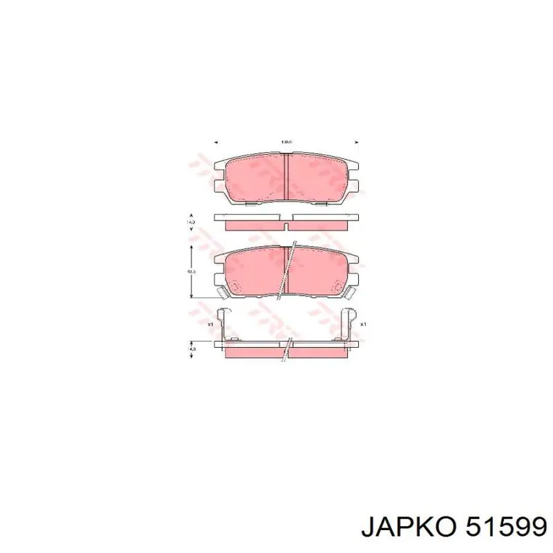 Колодки дисковые  Japko 51599 цена, от 14.71 USD