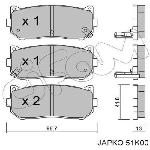 51K00 Japko передние тормозные колодки