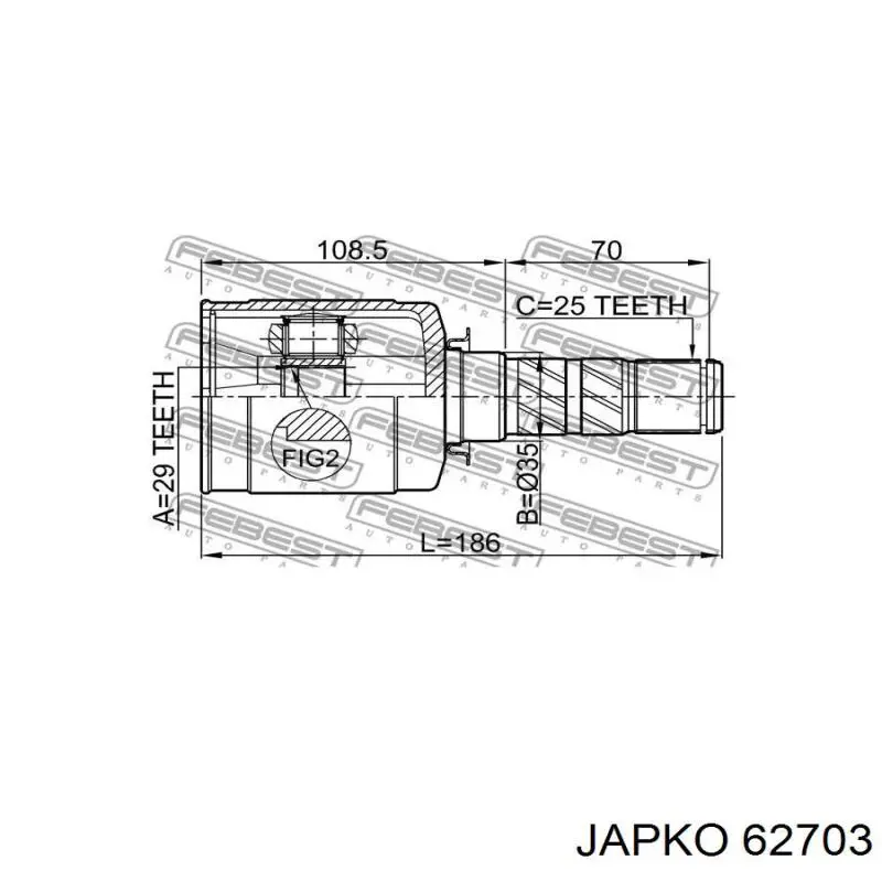 Купить 62703 Japko ШРУС внутренний