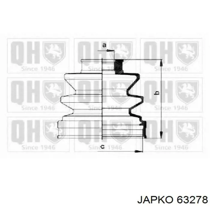 Купить 63278 Japko Пыльник гранаты внутренний, передней полуоси