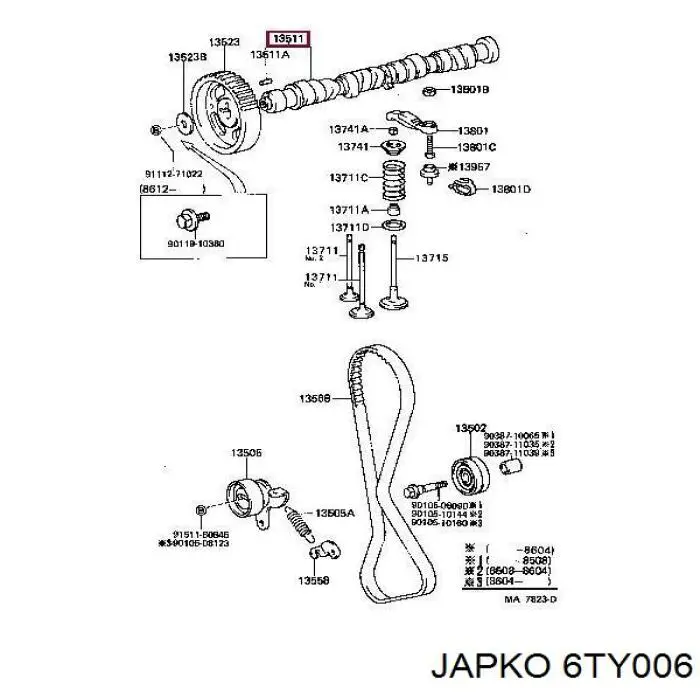 6TY006 Japko распредвал двигателя