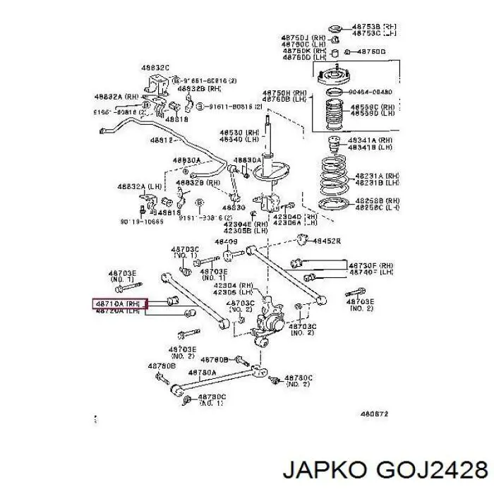 Сайлентблок цапфы задней GOJ2428 Japko