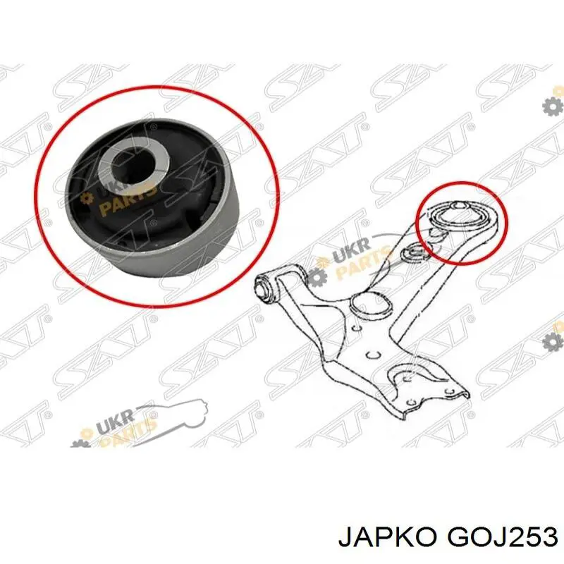 Сайлентблок передней подвески Japko GOJ253 цена, от 7.12 USD
