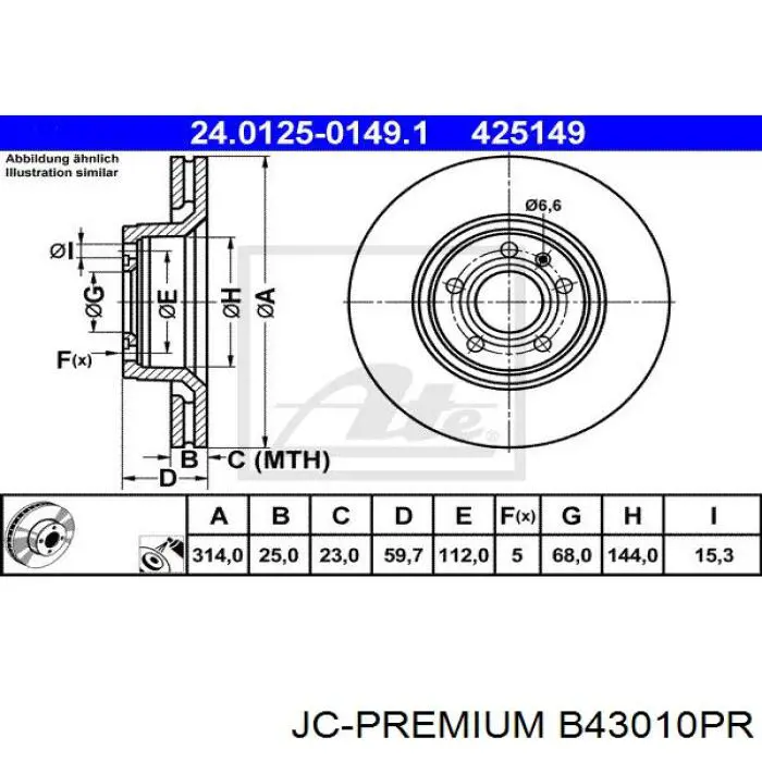 Фильтр салона B43010PR JC Premium
