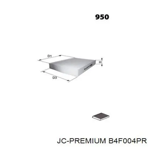 Фильтр салона B4F004PR JC Premium