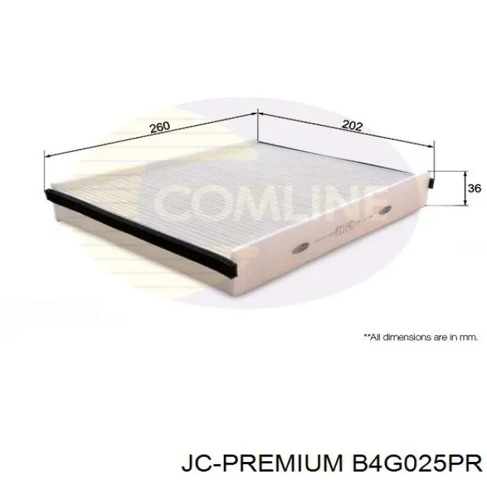 Фильтр воздушный отопителя JC Premium B4G025PR цена, от 5.64 USD