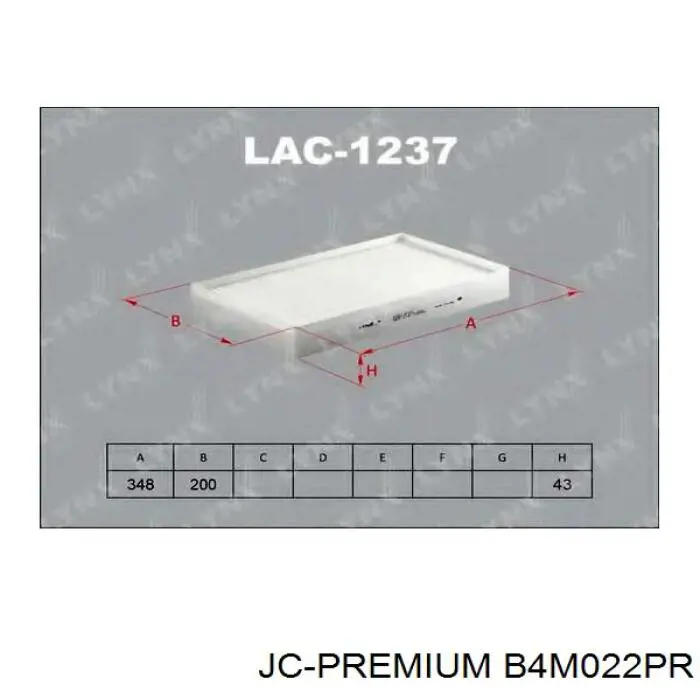 Купить B4M022PR JC Premium Фильтр салона угольный