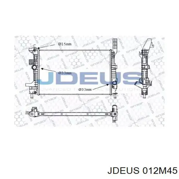 012M45 Jdeus radiador de esfriamento de motor