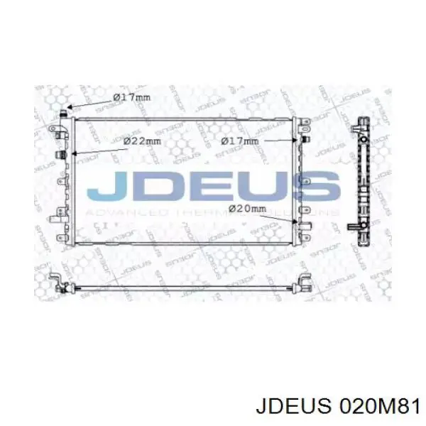 020M81 Jdeus radiador de esfriamento de motor