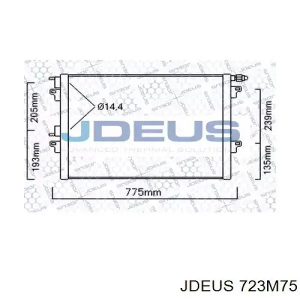 Радиатор кондиционера 723M75 Jdeus