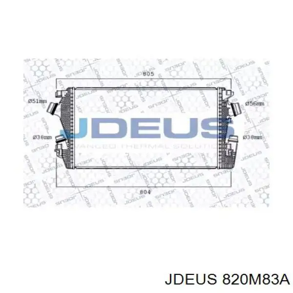 820M83A Jdeus radiador de intercooler