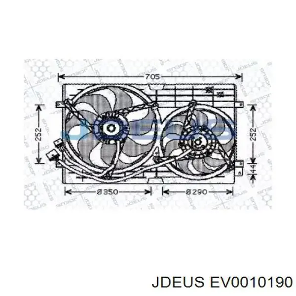 Электровентилятор охлаждения EV0010190 Jdeus