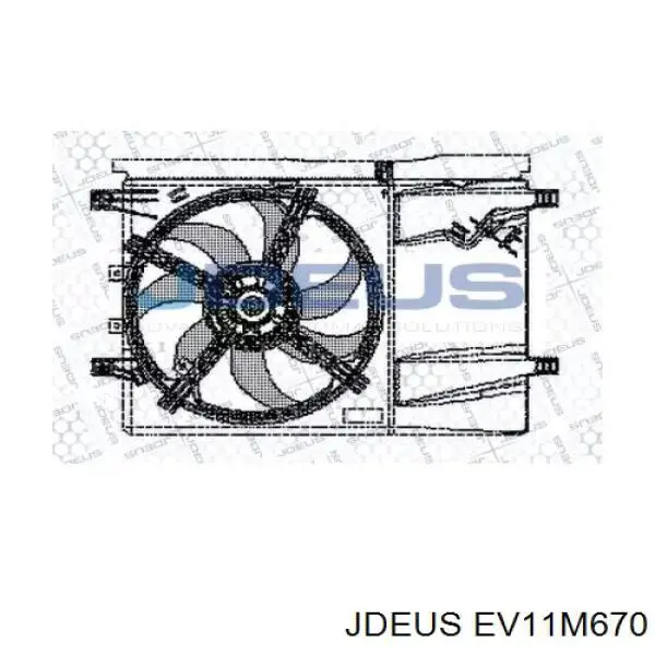 Диффузор вентилятора в сборе с мотором и крыльчаткой EV11M670 Jdeus