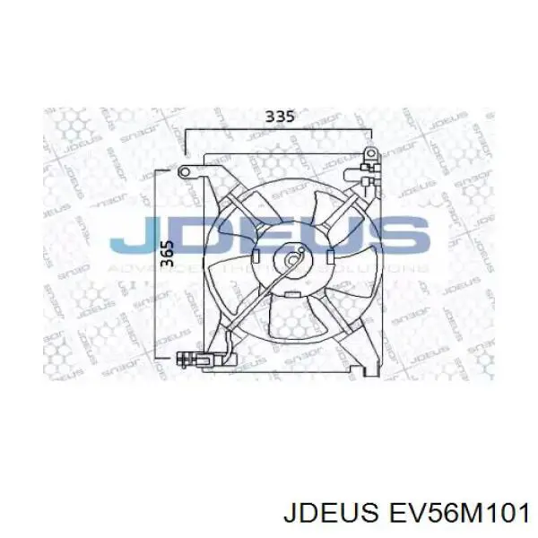 Диффузор вентилятора в сборе с мотором и крыльчаткой EV56M101 Jdeus